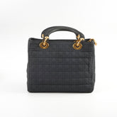 Christian Dior Lady Dior Medium Cannage Nylon Black